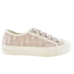 Dior Walk'N'Dior Powder Nude Pink Oblique Logo Flat Low Top Trainer Sneaker 40